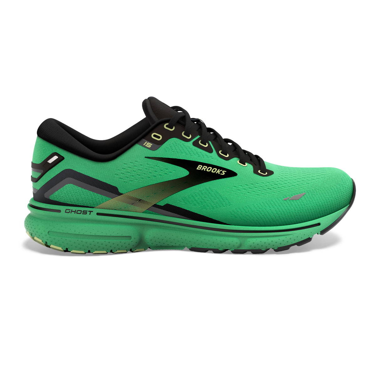 Brooks Ghost 15 Mens 7.5 Running Shoes Black Blue Lime Green 1103931D006 $_57.JPG?set_id=880000500F main image 4